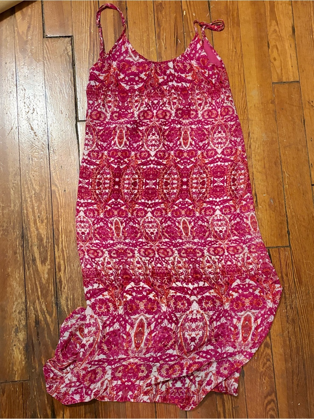 Show Me Your MuMu Pink & Orange Printed Maxi Swim Coverup